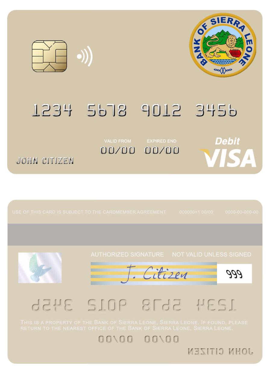 Sierra Leone Bank of Sierra Leone visa debit card